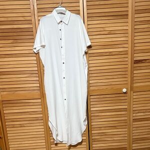 White Short Sleeve Shirt/ Dress